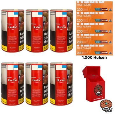 Burton Red Volumentabak XXL Dose 6x 85g, Gizeh Full Flavor Hülsen