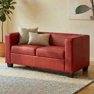 2er Sofa Couch Loungesofa Lille, Leder
