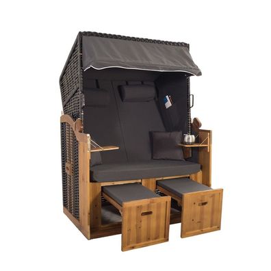 2 Sitzer Schwarz Ostseestrandkorb Hörnum