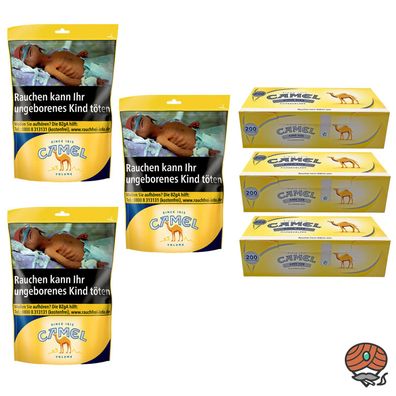 Camel Volumentabak Beutel 3x 96g + 600 Camel Hülsen