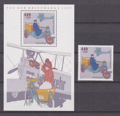 BRD 1997 postfrisch MiNr. 1947 + Block 41 Tag der Briefmarke