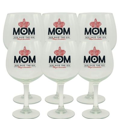 MOM Gin Copa-Gläser – 6er Set – Elegante Gin Tonic Balloon-Gläser im Royal-Desi