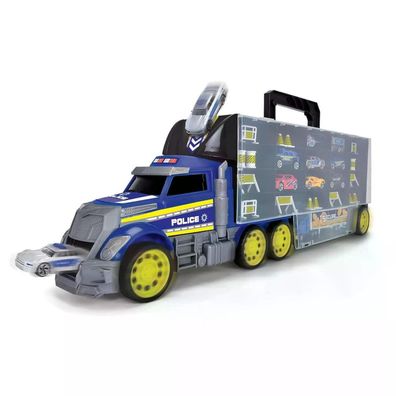 Dickie Toys Polizei Truck 42 tlg Set mit 9 Autos & Zubehör Transportkoffer ab 3 Jahre