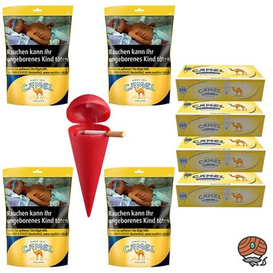 Camel Volumentabak Beutel 4x 96g, 800 Hülsen, Strandascher