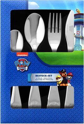 Paw Patrol Kinder-Besteck Set 4 teilig Edelstahl mit Prägung