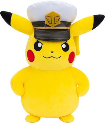 Pokémon Captain Pikachu 20 cm Plüsch offiziell lizenziert – Jazwares PKW4295
