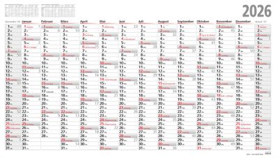 2026 ADINA Plakatkalender 139x79cm 14 Monate gerollt