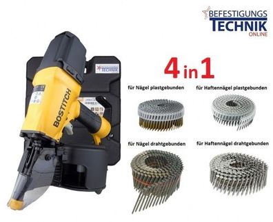 Bostitch N75FH-2-E Coilnagler Haftennagler 25-75mm für 16° Coil Haftennägel Draht