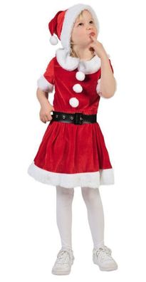 Santa Nikolaus Mädchen Weichnachtskleid Weihnachtskostüm 104-140