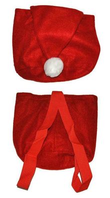 Rotes Weiches Santa Nikolaus Weihnachtsmann Rucksack Tasche 19 cm x 11 cm x 17 cm