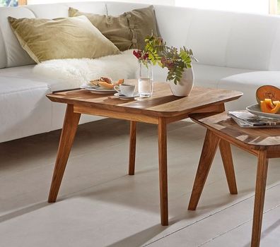 Beistelltisch "Bern" 65x65cm Wildeiche massiv geölt