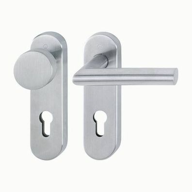 Amsterdam Hoppe Edelstahl matt Feuerschutzgarnitur Kurzschild Wechselgarnitur PZ 72