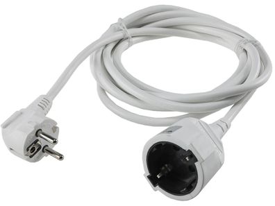 Schutzkontakt-Verlängerung, 3m, weiß H05VV-F3G 1,5mm² 16A/250V