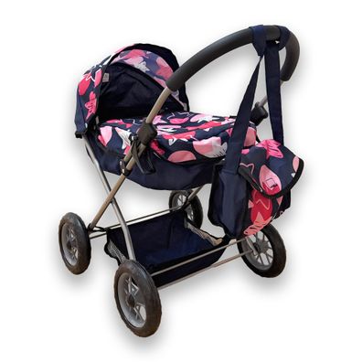 Bayer MEGA SET 9in1 Puppenwagen mit Puppe und Zubehör Kinder Kinderwagen