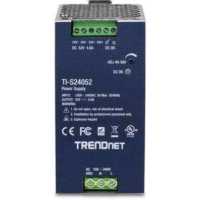 TRENDnet DIN-Rail Power Supply 240W,52V DC,4.61A, AC to DC