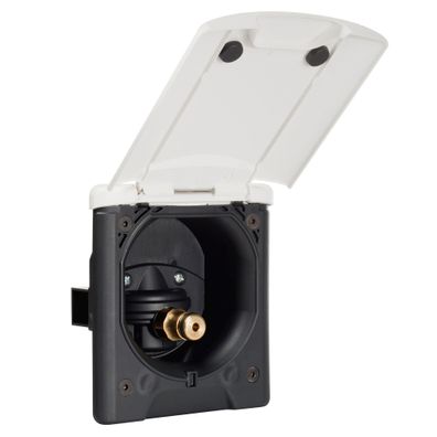 Wasser-Steckdose (City-Wasseranschluss) reinweiß, kleine Kratzer