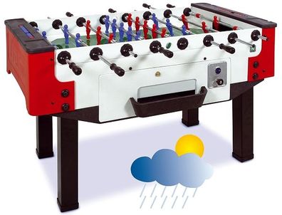 Tischkicker Storm Outdoor F-3 Münz 0,50€ Ausführung mit Normal-Spielstangen PR-Spo