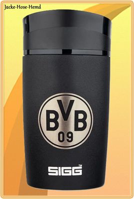Borussia Dortmund Kaffeebecher To Go SIGG Thermobecher BVB Logo Gr: 7,5x14,5cm NEU