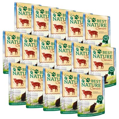 Best Nature Senior Lamm + Gerste, Nassfutter für ältere Katzen - 16x 85g