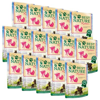 Best Nature Kitten Pute + Kalb, Nassfutter für Katzen - 16x 85g