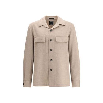 ZEGNA Beige Cashmere Coat