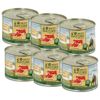 Best Nature Adult Rind + Pute, Nassfutter für Katzen - 6x 200g