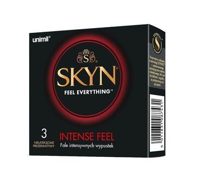 Unimil Skyn Latexfreie Kondome Intense Feel mit Noppen, 3er Pack