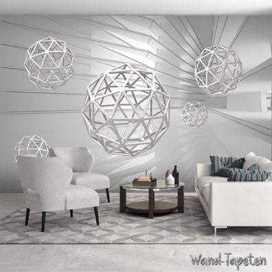 Vlies Fototapete Wandtapete Wandbilder Abstrakte Räumliche 3D Kugel 4310