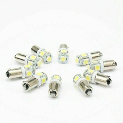 10x Ba9s T4W 5SMD 5050 LED Standlicht 6000K Innenraum Lampe Birne Weiß 12V