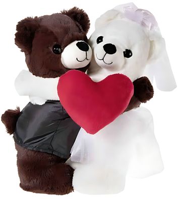 Heunec Hochzeitsbärenpaar Bär + Bärin + Stickung Größe 30 cm