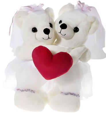 Heunec Hochzeitsbärenpaar Bär + Bär + Stickung Größe 30 cm