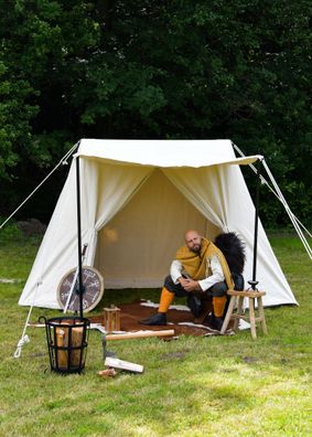 Sachsenzelt Jorvik, 2 x 4 m, 340 gsm, naturfarben