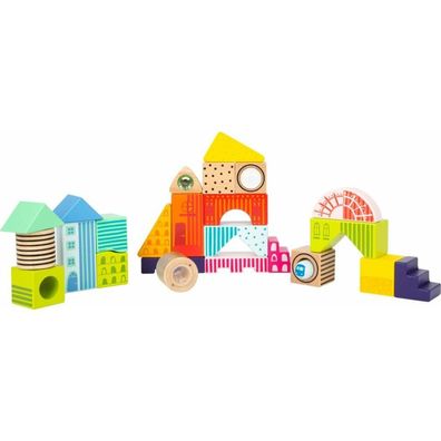 Small Foot 11748 Bausteine Fantasiewelt, 24 Bunte Holzbausteine
