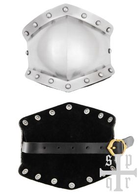 Mittelalterliche Ellbogenkacheln, Paar, 2 mm Stahl, 15. Jahrhundert