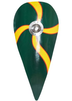 Normannenschild, Holz, grün-gelb