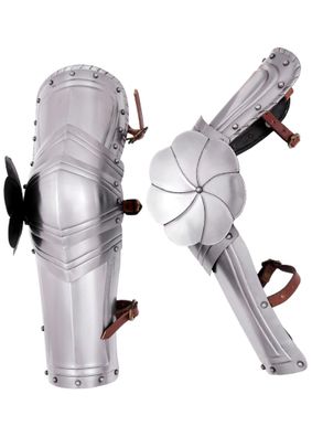 Gotische Armschützer, Paar, 1,2 mm Stahl
