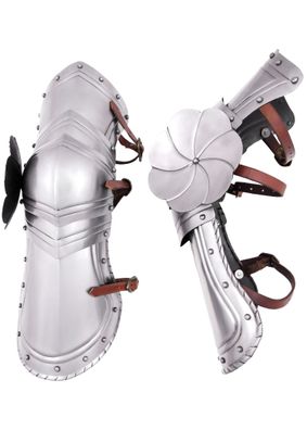 Gotische Beinschützer, Paar, 1,2 mm Stahl