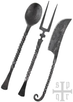 Mittelalter-Essbesteck, 3-teilig, handgeschmiedet