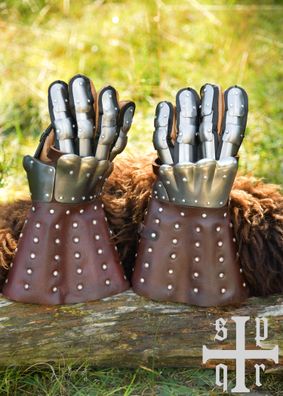 Mittelalterliche Panzerhandschuhe, Schlacht von Visby, 14. Jh., versch. Farben