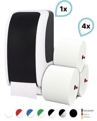 SET: 1x Toilettenpapierspender Doppelrollen Blanc Cosmos verschied. Farben + 4 Toilet