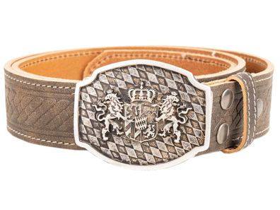 Trachtengürtel Flechtprägung braun 40mm