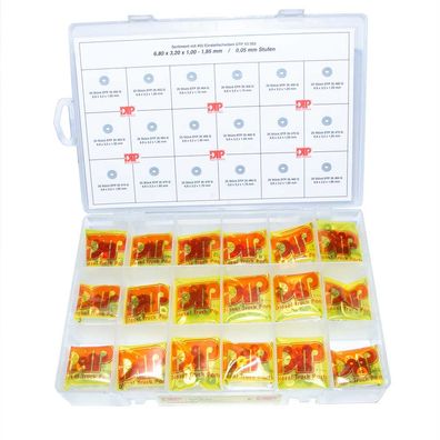 450x Düseneinstellscheiben Ø 6,8 x 3,2 x 1,00 - 1,85 mm geschliffene Version