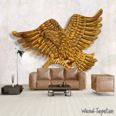 Vlies Fototapete Wandtapete Wandbilder 3D Stereoskopie Retro Adler 4333