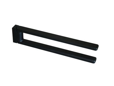 VIGOUR Handtuchhalter Derby V3 350 mm 2-armig schwenkbar schwarzmatt | V3DEHH35SM