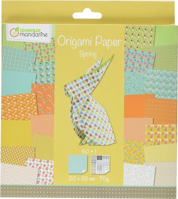 Avenue Mandarine OR505O - Packung mit 60 Blatt Origamipapier beidseitig bedruckt 20x2