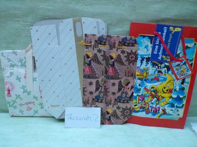 alte Geschenktütten Papier Engel Tchibo Haribo Bodenbeutel Kartons