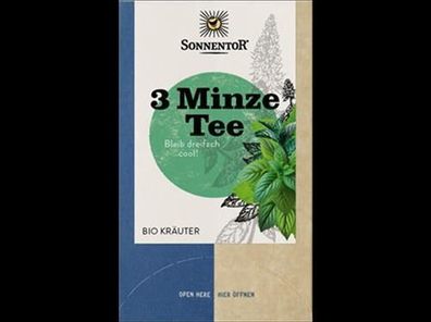 Sonnentor 6x 3-Minze Tee, Doppelkammerbeutel 21,6g