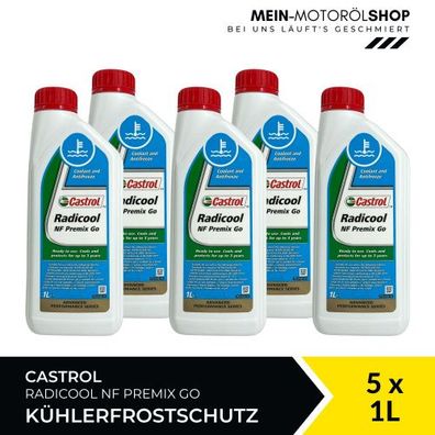 Castrol Radicool NF Premix Go Kühlerfrostschutz (-37 °C) gebrauchsfertig 5x1 Liter