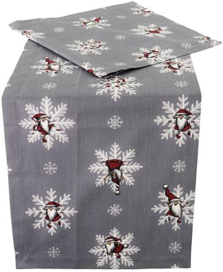 Tischläufer Weihnachten 42 x 142 Wichtel Baumwolle Tischwäsche Made in Germany