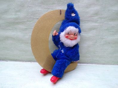 altes Wichtel Zwerg Sandmännchen im Mond Plüschspielzeug DEKO 27cm